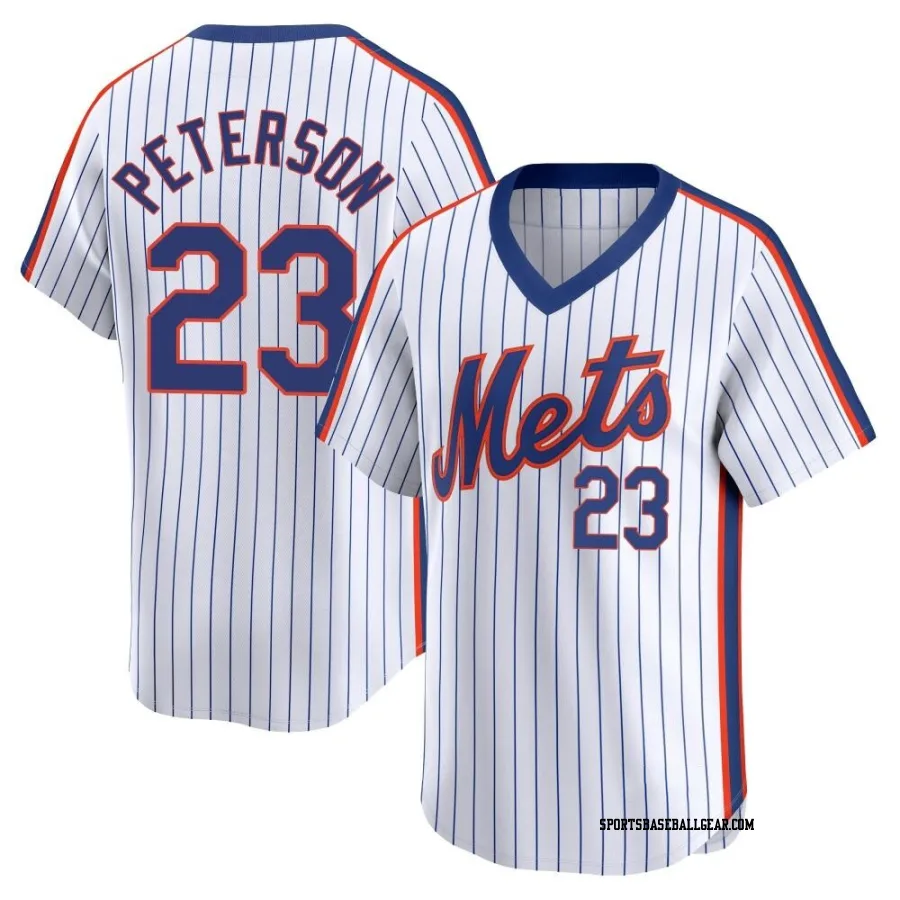 David Peterson Men's New York Mets White Limited Cooperstown Collection Jersey