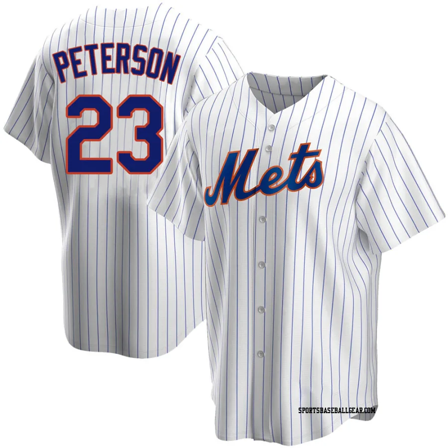 David Peterson Men's New York Mets White Replica Home Jersey