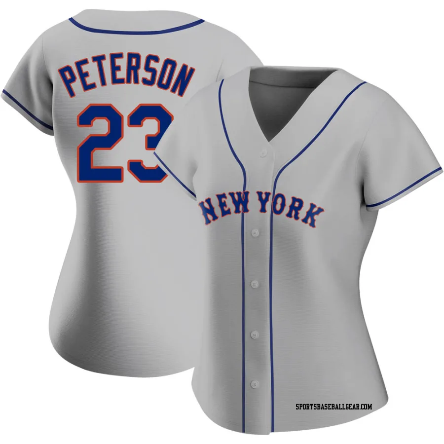 David Peterson Women's New York Mets Gray Replica Road Jersey