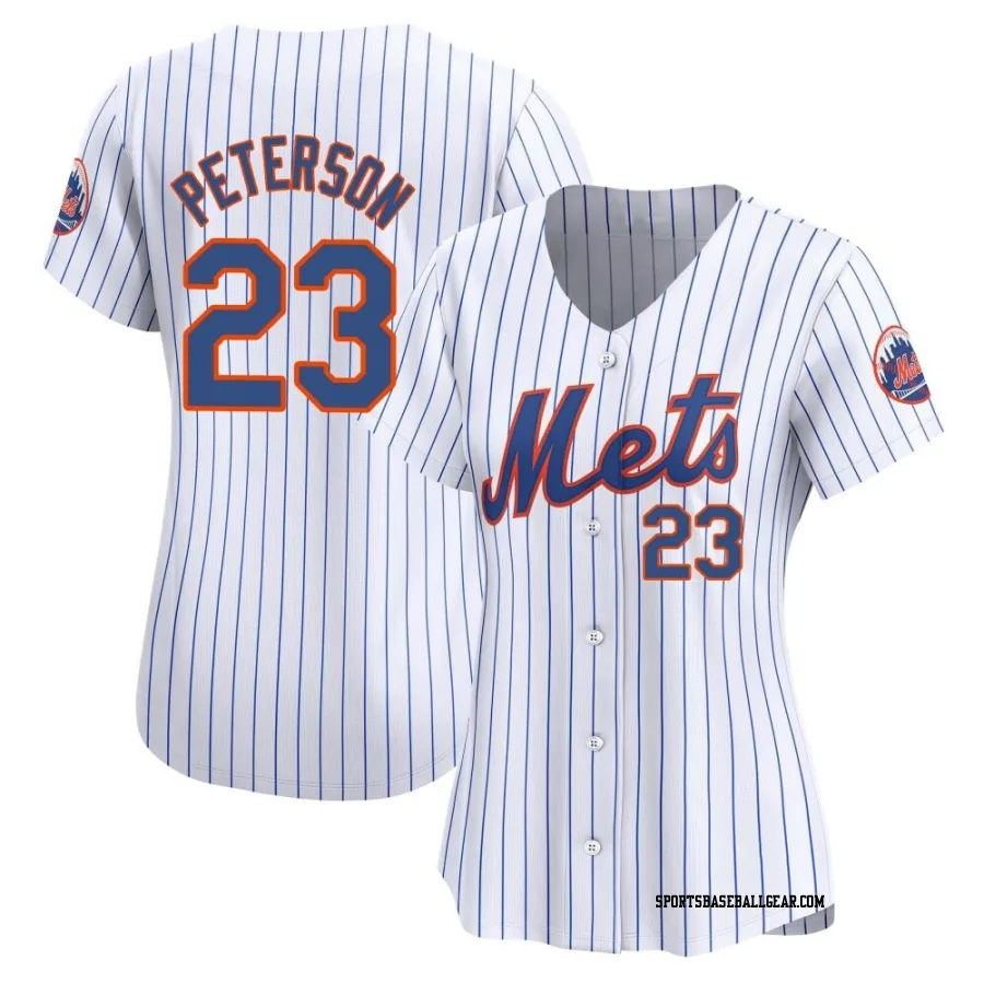 David Peterson Women's New York Mets White Limited Home Jersey