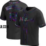 David Robertson Men's Miami Marlins Black Holographic Replica Alternate Jersey