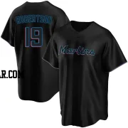 David Robertson Men's Miami Marlins Black Replica Alternate Jersey