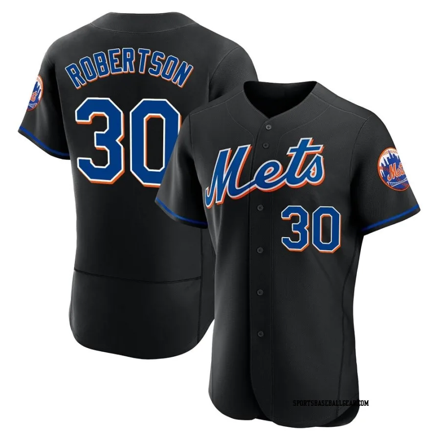 David Robertson Men's New York Mets Black Authentic 2022 Alternate Jersey