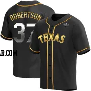 David Robertson Men's Texas Rangers Black Golden Replica Alternate 2023 World Series Jersey