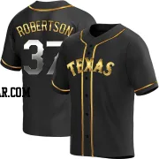 David Robertson Men's Texas Rangers Black Golden Replica Alternate Jersey