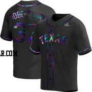 David Robertson Men's Texas Rangers Black Holographic Replica Alternate 2023 World Series Jersey