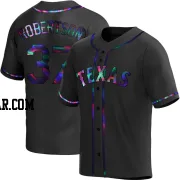 David Robertson Men's Texas Rangers Black Holographic Replica Alternate Jersey