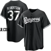 David Robertson Men's Texas Rangers Black/White Replica Jersey