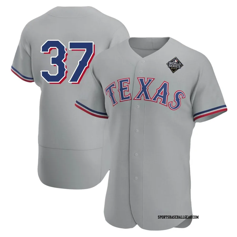 David Robertson Men's Texas Rangers Gray Authentic Road 2023 World Series Jersey