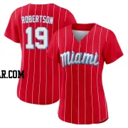 David Robertson Women's Miami Marlins Red Authentic 2021 City Connect Jersey