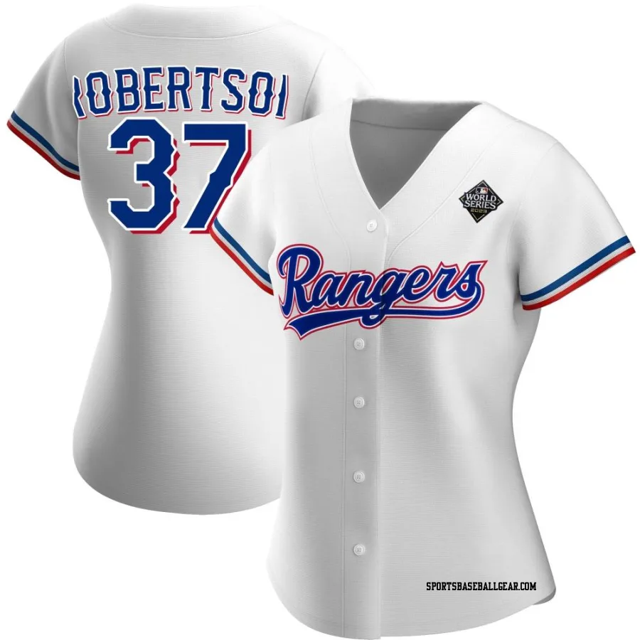 David Robertson Women's Texas Rangers White Authentic Home 2023 World Series Jersey