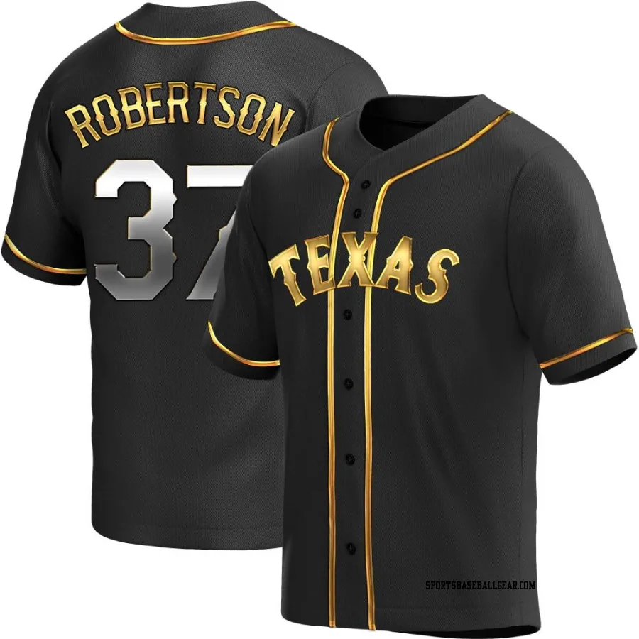 David Robertson Youth Texas Rangers Black Golden Replica Alternate Jersey