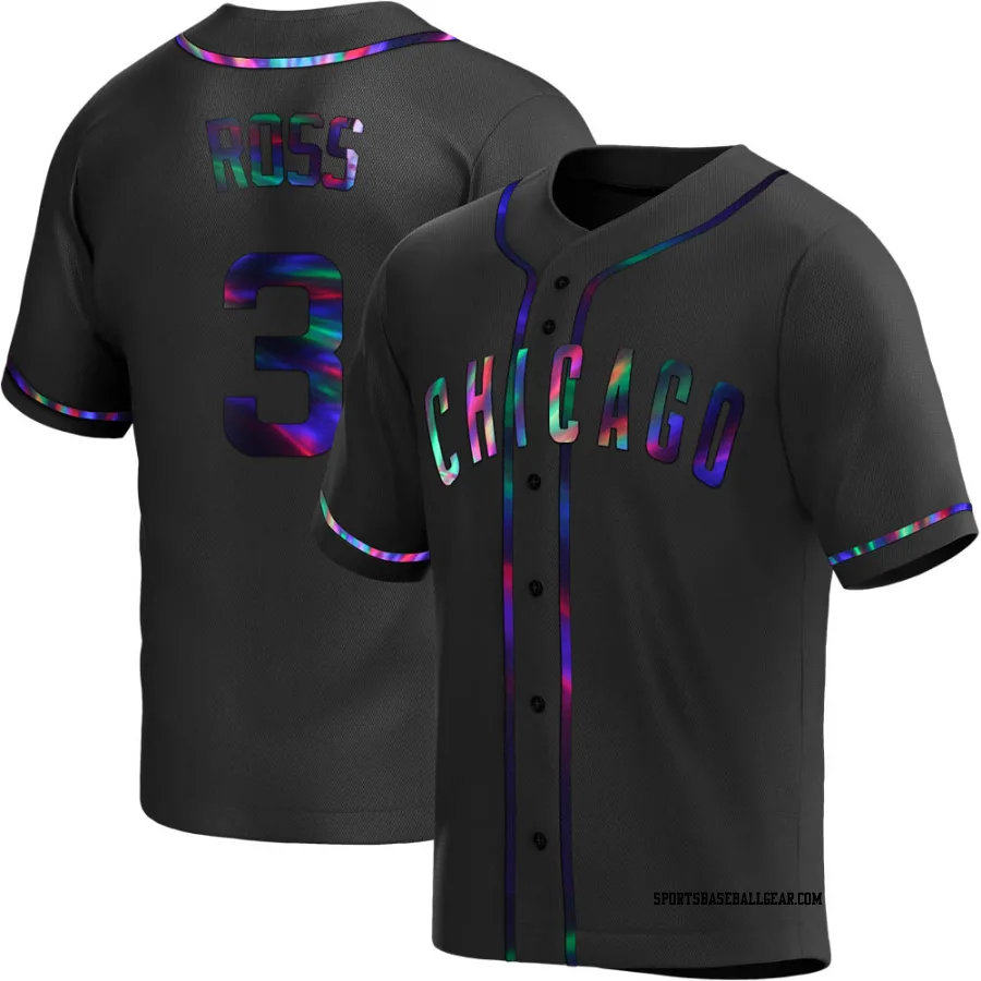 David Ross Youth Chicago Cubs Black Holographic Replica Alternate Jersey