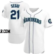 David Segui Men's Seattle Mariners White Authentic Home Jersey