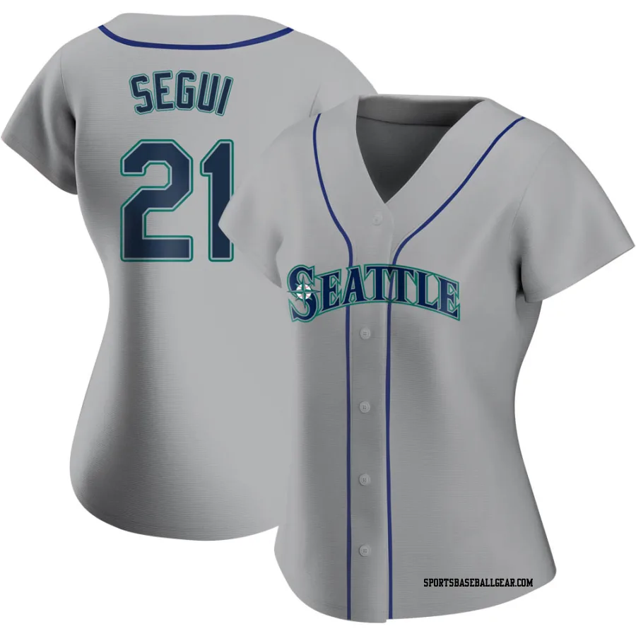 David Segui Women's Seattle Mariners Gray Authentic Road Jersey