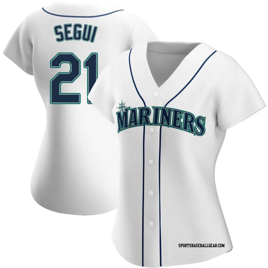 David Segui Women's Seattle Mariners White Authentic Home Jersey