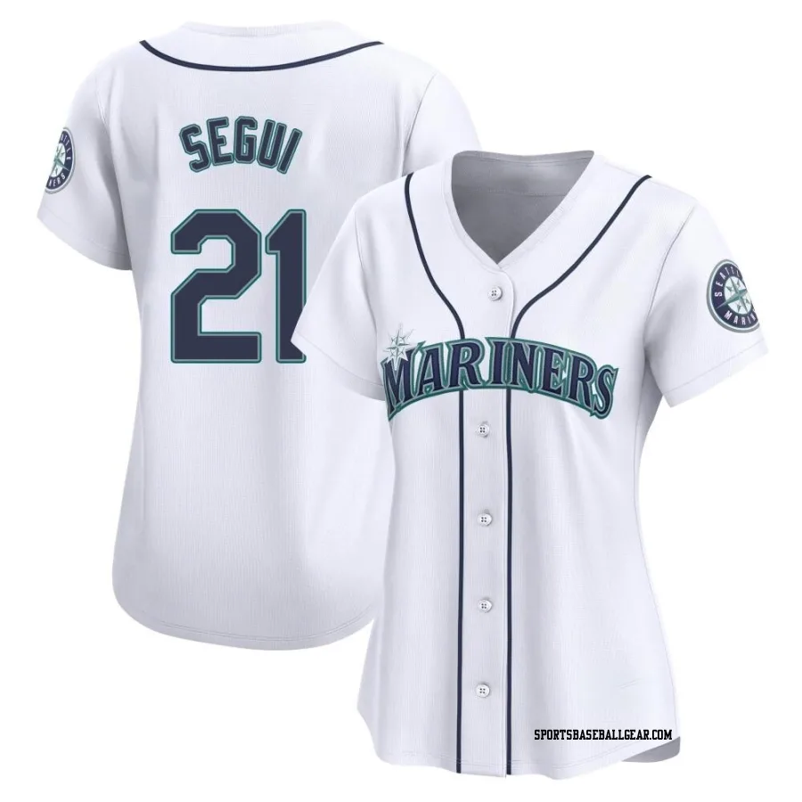 David Segui Women's Seattle Mariners White Limited Home Jersey