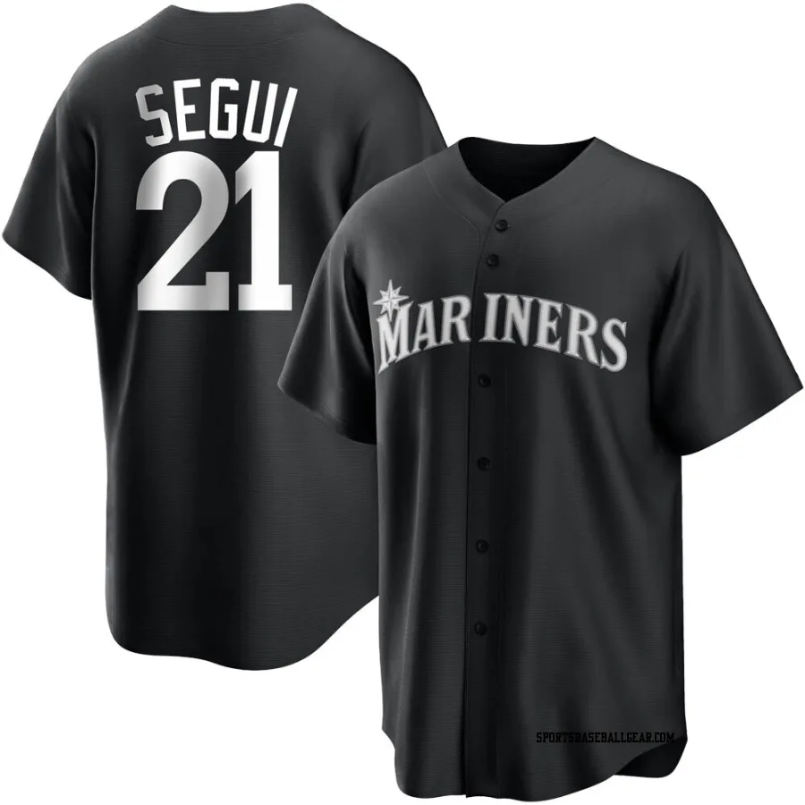 David Segui Youth Seattle Mariners Black/White Replica Jersey