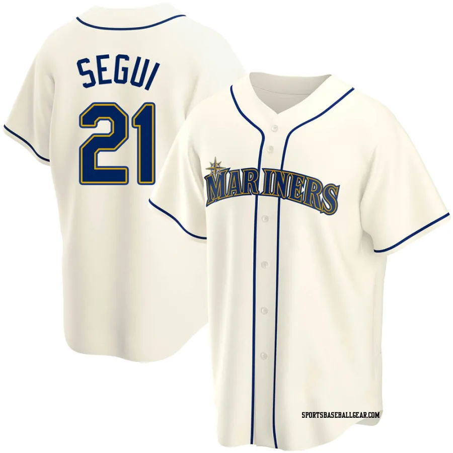 David Segui Youth Seattle Mariners Cream Replica Alternate Jersey