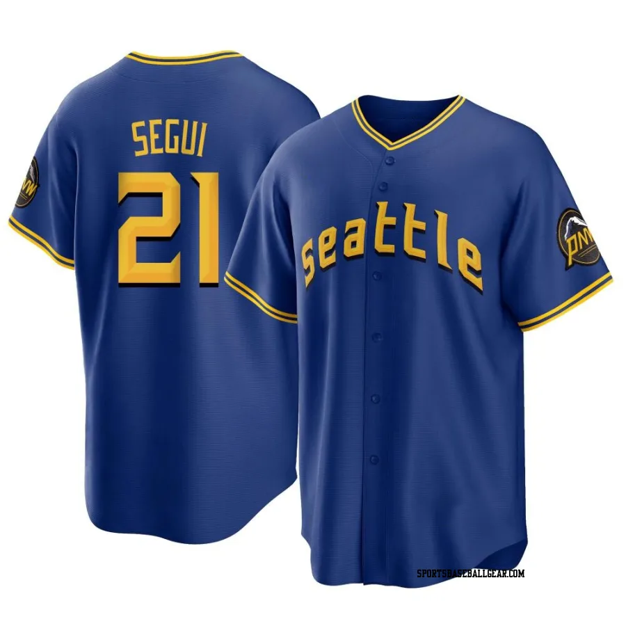 David Segui Youth Seattle Mariners Royal Replica 2023 City Connect Jersey