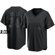 David Wells Men's Toronto Blue Jays Black Replica Pitch Fashion Jersey