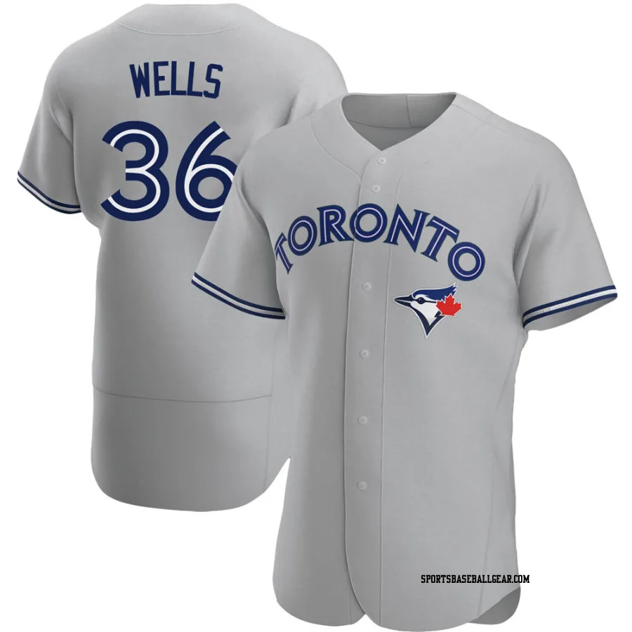 David Wells Men's Toronto Blue Jays Gray Authentic Road Jersey