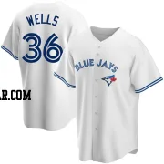 David Wells Men's Toronto Blue Jays White Replica Home Jersey