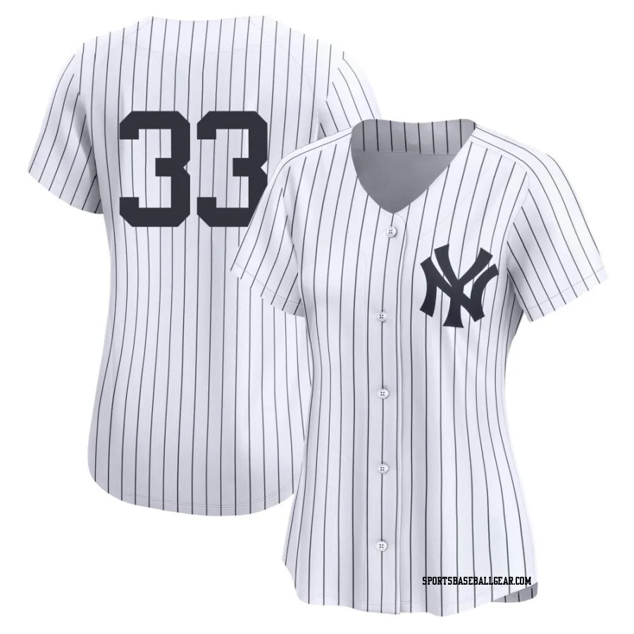 David Wells Women's New York Yankees White Limited Yankee Home 2nd Jersey