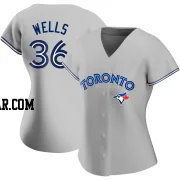 David Wells Women's Toronto Blue Jays Gray Replica Road Jersey