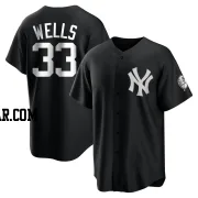 David Wells Youth New York Yankees Black/White Replica Jersey