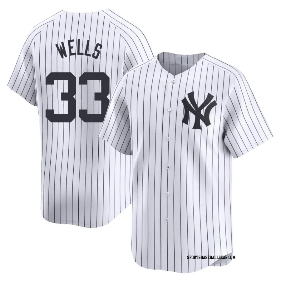 David Wells Youth New York Yankees White Limited Yankee Home Jersey