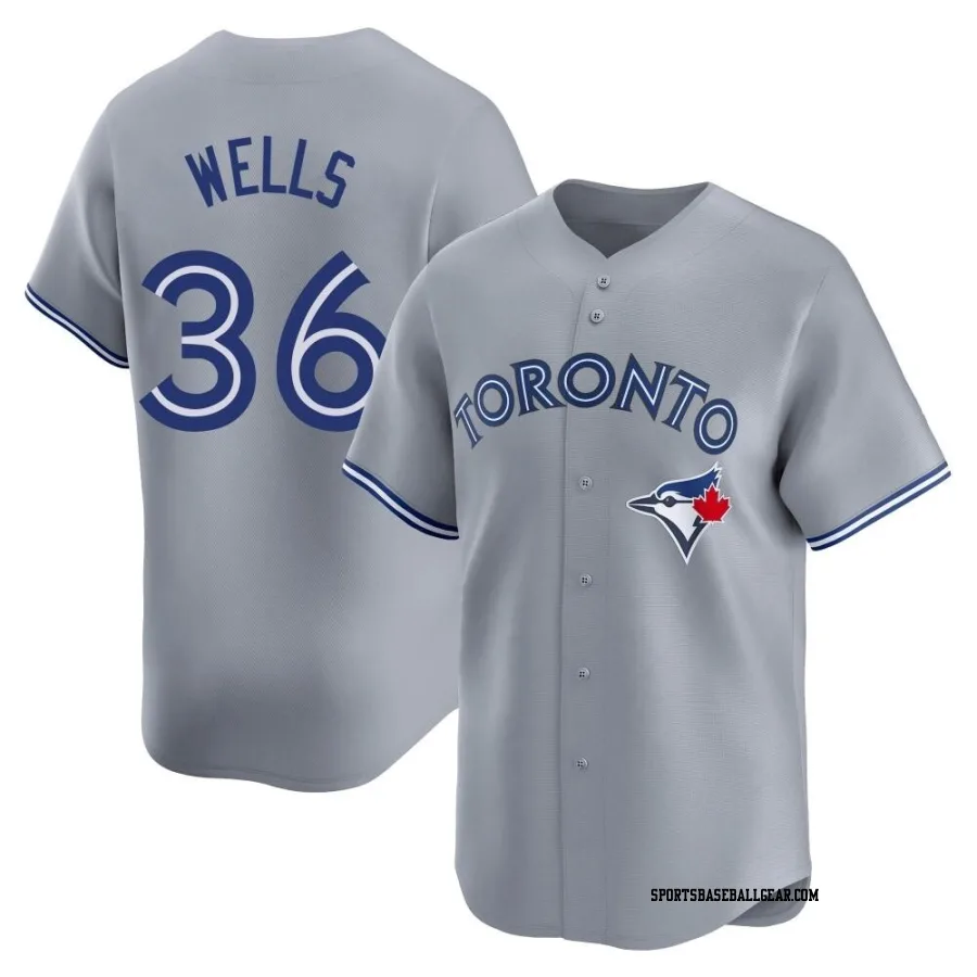 David Wells Youth Toronto Blue Jays Gray Limited Away Jersey