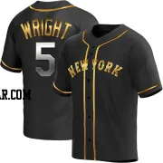 David Wright Men's New York Mets Black Golden Replica Alternate Jersey