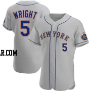 David Wright Men's New York Mets Gray Authentic Road Jersey