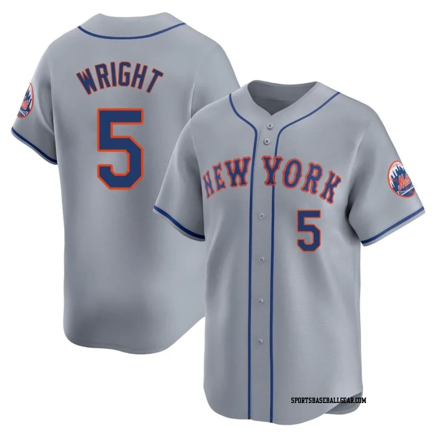 David Wright Men's New York Mets Gray Limited Away Jersey