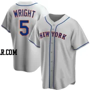 David Wright Men's New York Mets Gray Replica Road Jersey