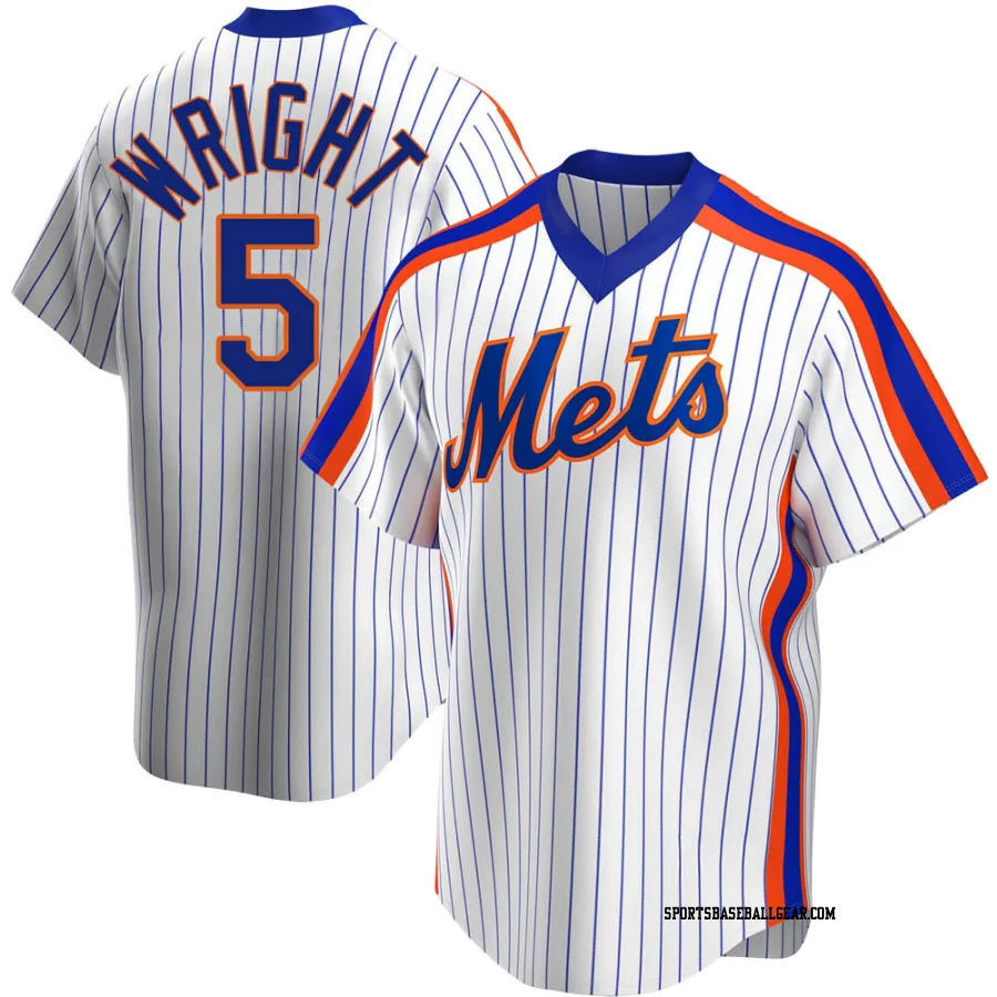 David Wright Men's New York Mets White Replica Home Cooperstown Collection Jersey