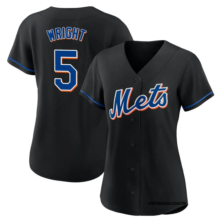 David Wright Women's New York Mets Black Authentic 2022 Alternate Jersey