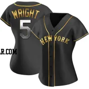 David Wright Women's New York Mets Black Golden Replica Alternate Jersey