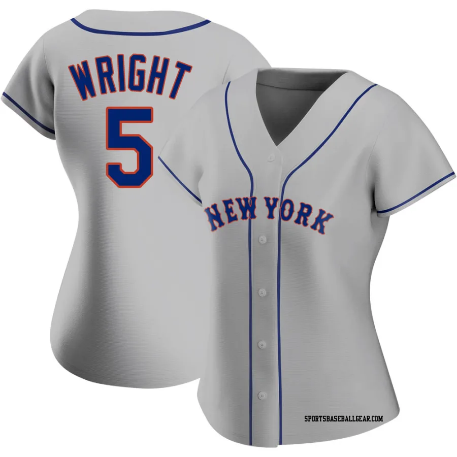 David Wright Women's New York Mets Gray Replica Road Jersey