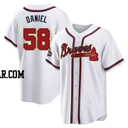 Davis Daniel Men's Atlanta Braves Gold Replica White 2022 Program Jersey