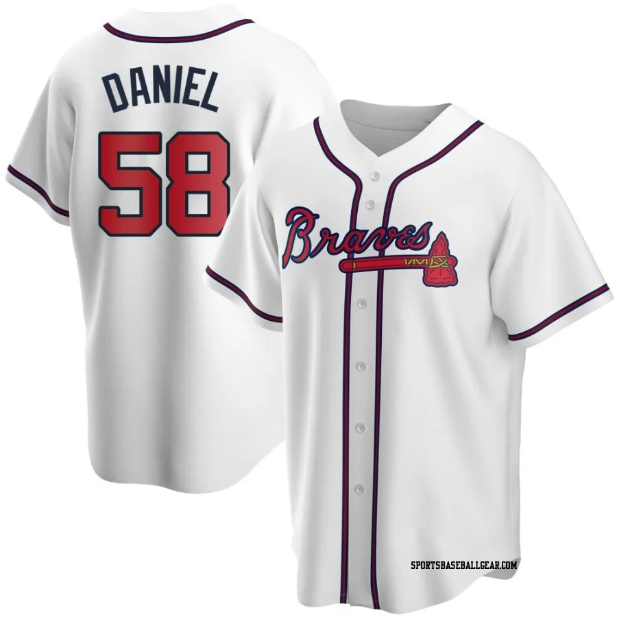 Davis Daniel Men's Atlanta Braves White Replica Home Jersey