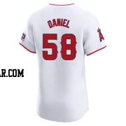 Davis Daniel Men's Los Angeles Angels White Elite Home Patch Jersey