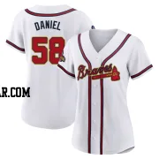 Davis Daniel Women's Atlanta Braves Gold Authentic White 2022 Program Jersey