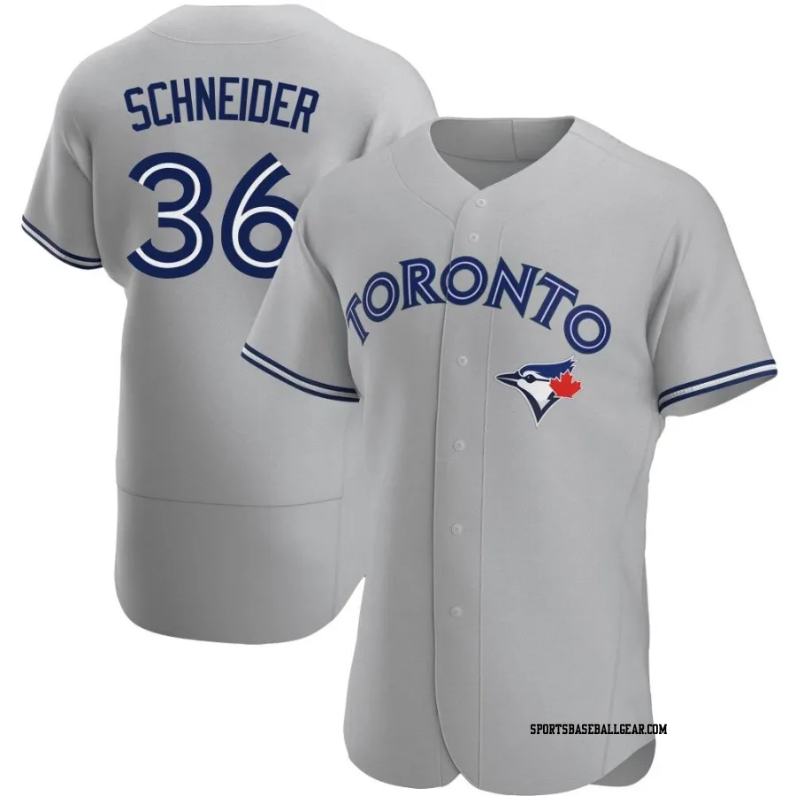 Davis Schneider Men's Toronto Blue Jays Gray Authentic Road Jersey