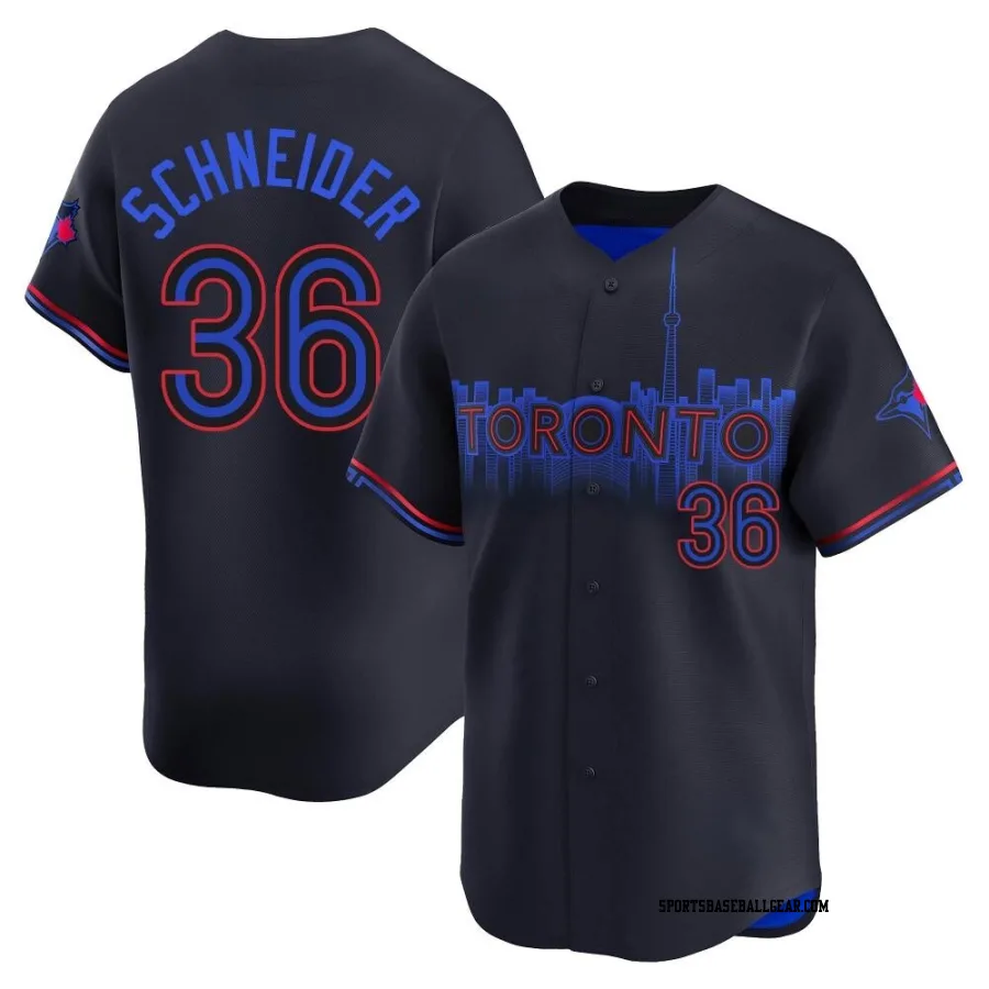 Davis Schneider Youth Toronto Blue Jays Black Limited 2024 City Connect Jersey