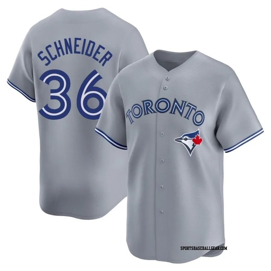 Davis Schneider Youth Toronto Blue Jays Gray Limited Away Jersey