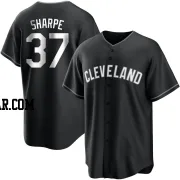 Davis Sharpe Men's Cleveland Guardians Black/White Replica Jersey