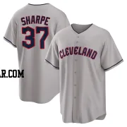 Davis Sharpe Men's Cleveland Guardians Gray Replica Road Jersey