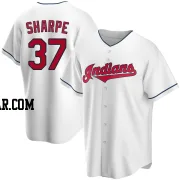 Davis Sharpe Men's Cleveland Guardians White Replica Home Jersey